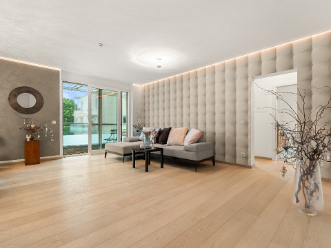 Exklusives Wohnerlebnis in St. Martin: Neuwertige 3-Zimmer-Wohnung mit hochwertigem Mobiliar, großem Südwest-Balkon und Tiefgaragenstellplatz
